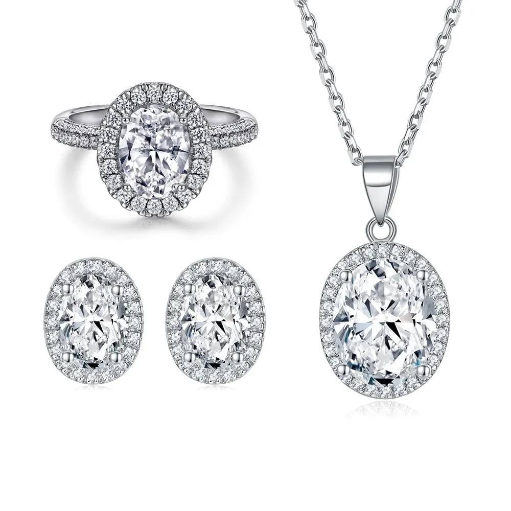 Silver Zircon Three-piece Set