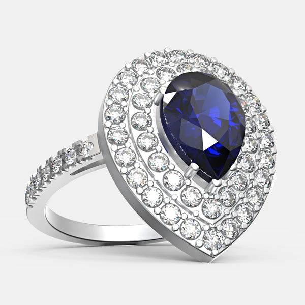 Ladies Sapphire And Diamond Ring