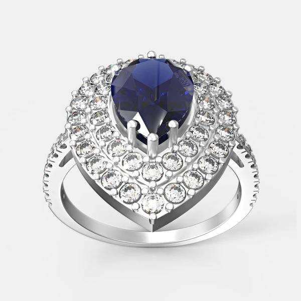 Ladies Sapphire And Diamond Ring