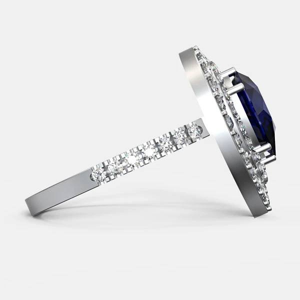 Ladies Sapphire And Diamond Ring