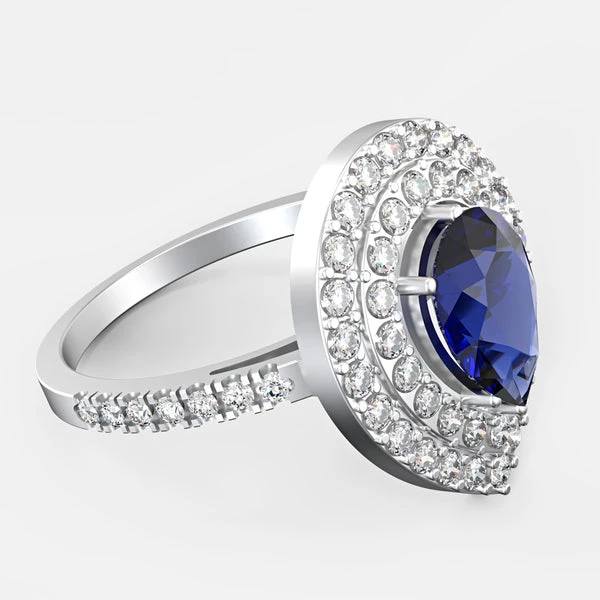 Ladies Sapphire And Diamond Ring