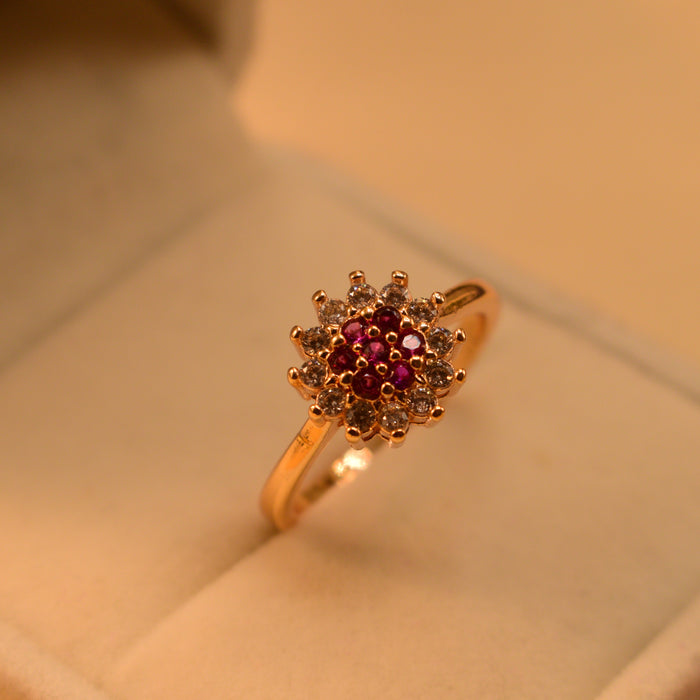 Ruby and Diamond Cluster Ring