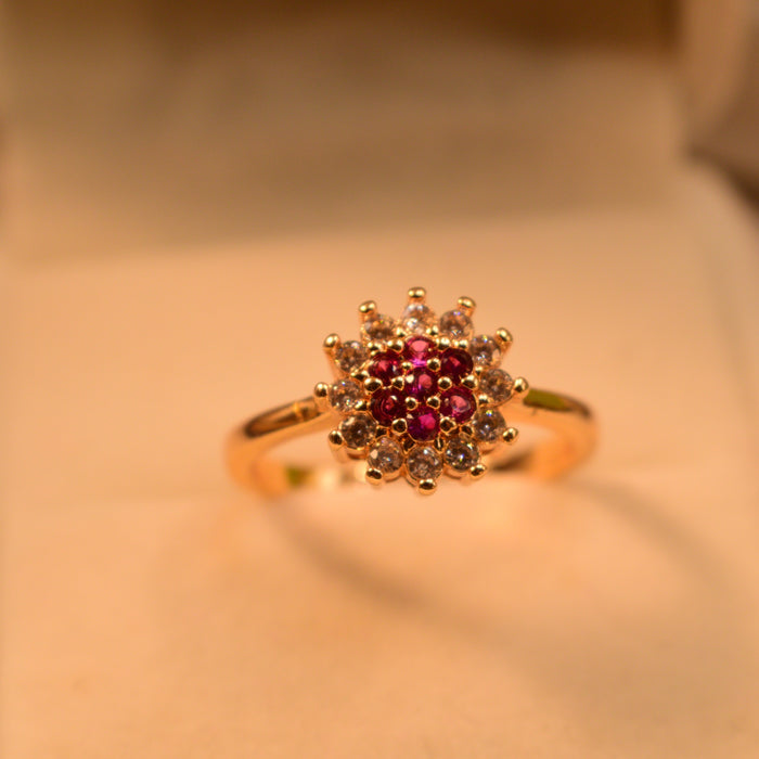 Ruby and Diamond Cluster Ring
